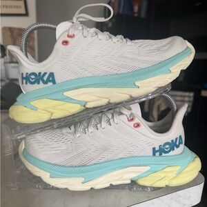 Hoka One One Clifton Edge Blanc De Blanc Blue Tint  Running Sneakers size 7